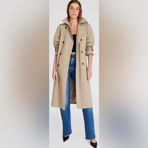 Club Monaco Beige Double-Breasted Trench Coat
